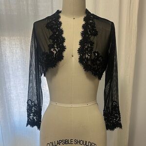 Elegant Black Lace Bolero Shrug